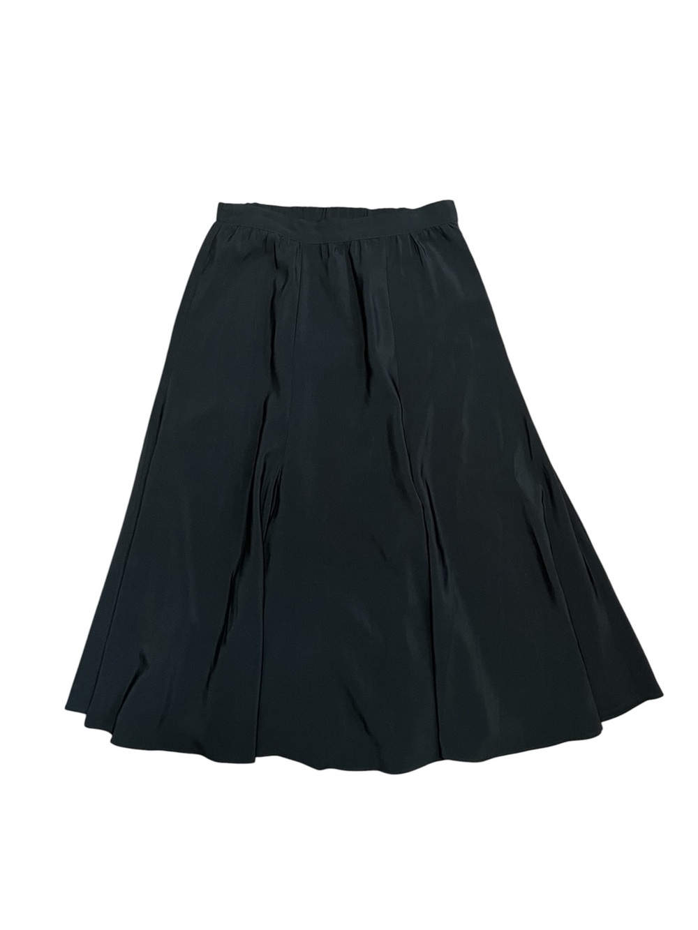 Vintage Anne Klein Black A-Line Midi Skirt M